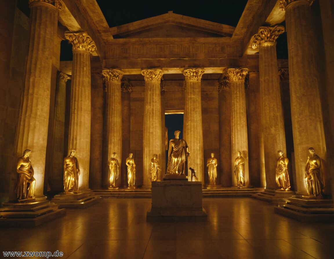 Goldene Statuen und Tempelschätze zu Ehren von Zeus - Zeus Millionär Vermögen » Der Mythos und das Geld